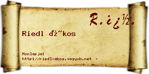 Riedl Ákos névjegykártya